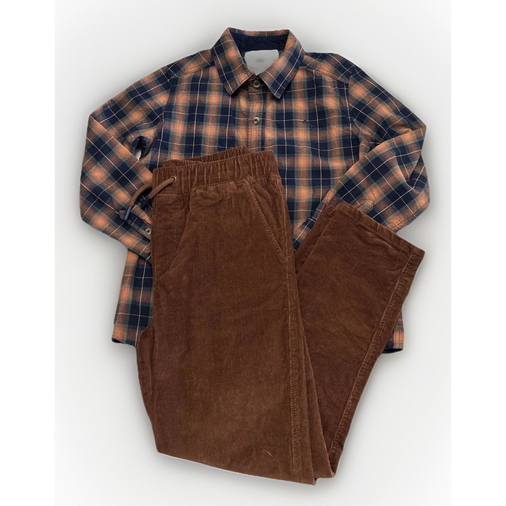 Tommy Bahama Boys L/S Button Up Shirt & Pull On Stretch Corduroy Pant Set 7/8